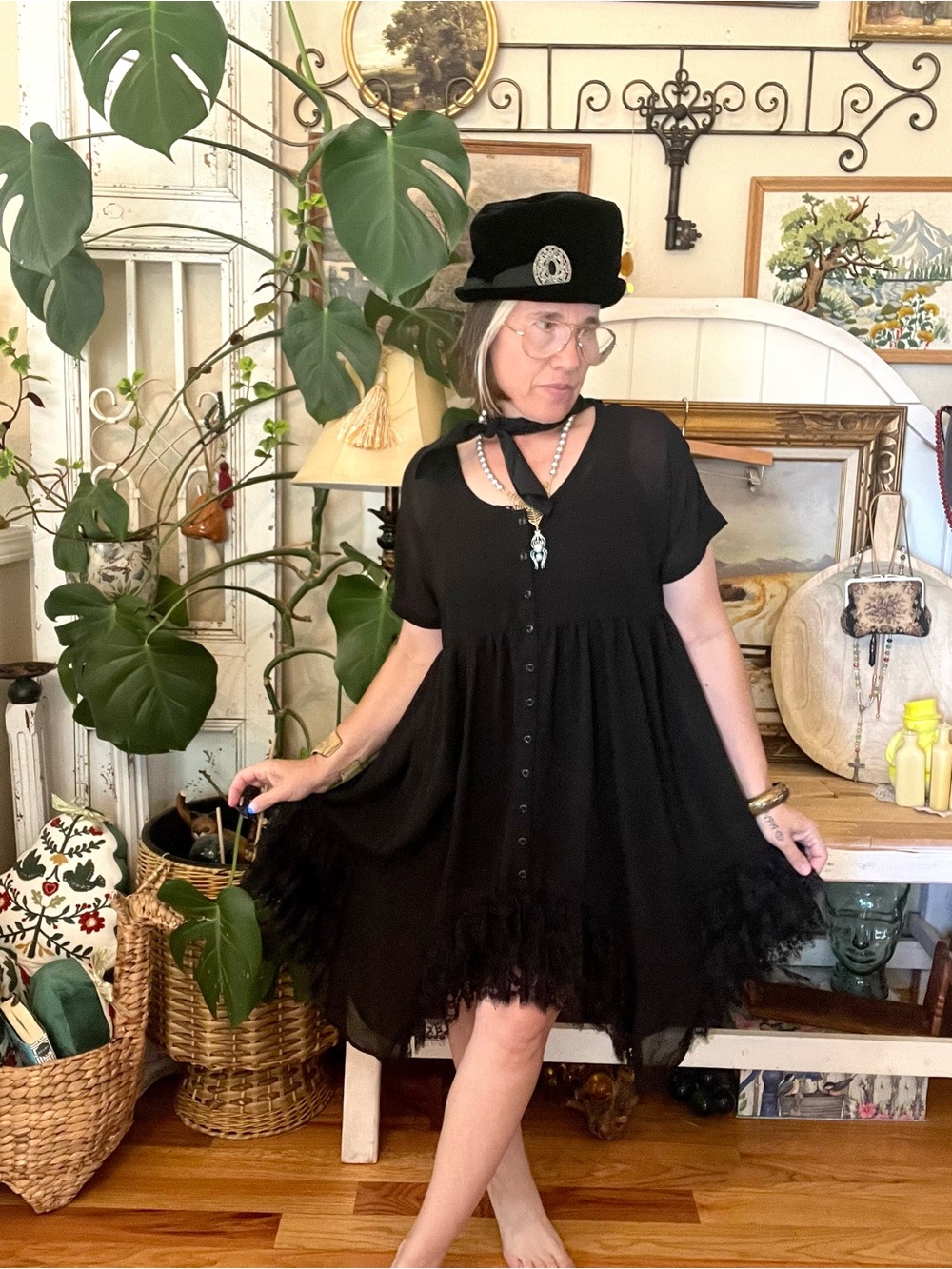 New! Dolls Kill Current Mood NOT YOUR BABYDOLL DRESS - BLACK Sheer Lace Small